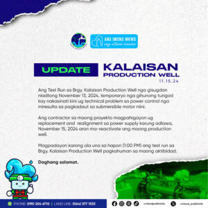 Read more about the article Kalaisan Production Well Update – November 15, 2024